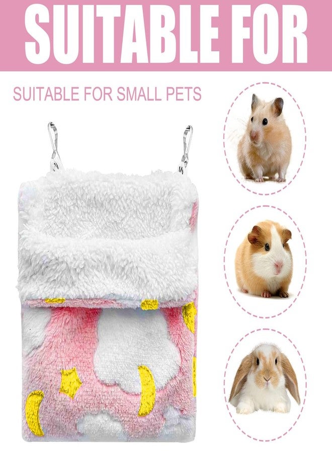 سكويشي بيت هامستر ناعم، قفص هامستر مريح، كيس نوم وردي على شكل سحابة للحيوانات الأليفة الصغيرة، ألعاب هامستر مريحة للاستخدام الداخلي، سرير مريح لقفص السنجاب الطائر - Image 2